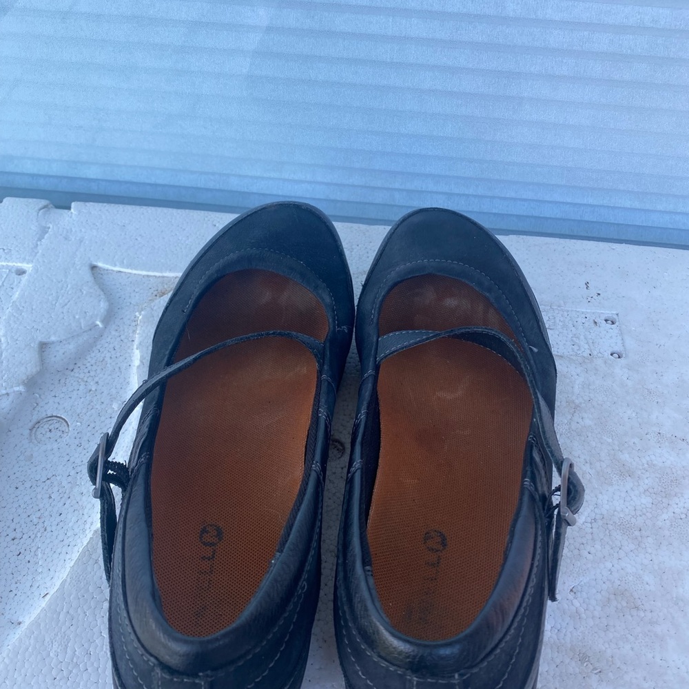 MERRELL Women’s Black Leather mary jane Sandals Size 9.5 - Picture 12 of 16